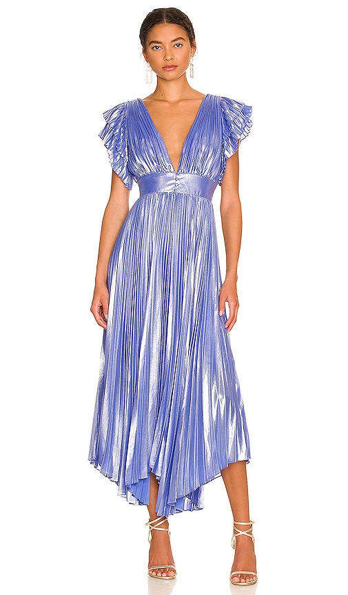 Alice + Olivia Niesha Midi Dress in Palace Blue