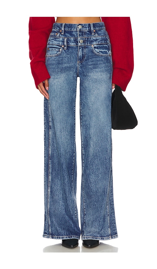 Shop Alice And Olivia High Rise Waistband Jean In Blue