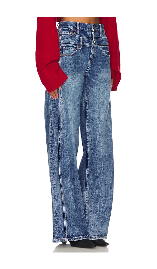 Shop Alice And Olivia High Rise Waistband Jean In Blue