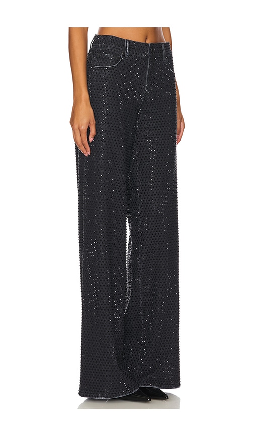 Shop Alice And Olivia Trish Embellished Baggy Jean In Black