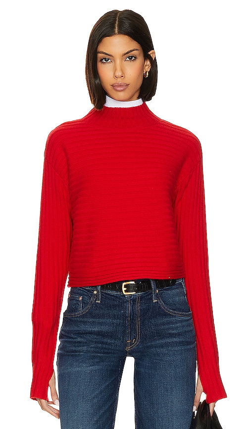 Alice And Olivia Tavill High-neck Jumper In Red