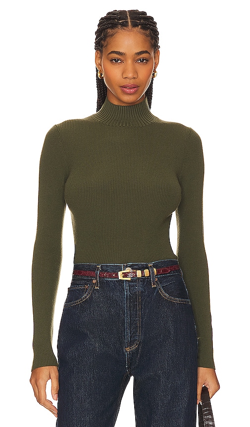 Alice + Olivia Senaida Turtleneck in Olive