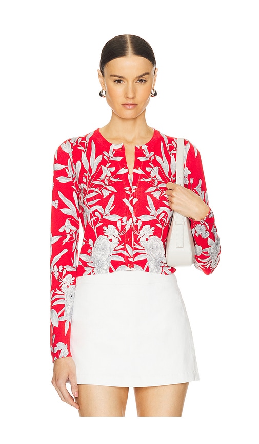 Shop Alice And Olivia Carson Cardigan In Red