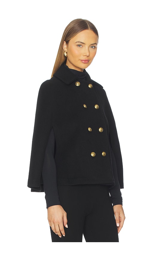 Alice And Olivia Reynalda Double Breasted Mini Cape In Black