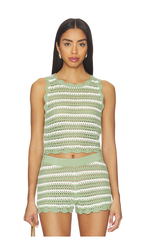 Alice + Olivia Alice + Olivia Ciara Cropped Pointelle Pullover
