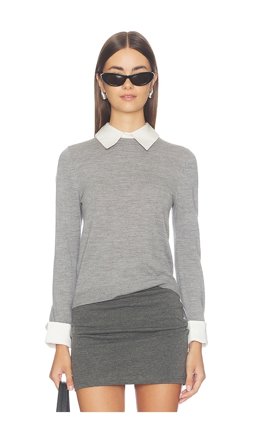 Poral Collared Sweater by Alice + Olivia in Medium Heather Grey