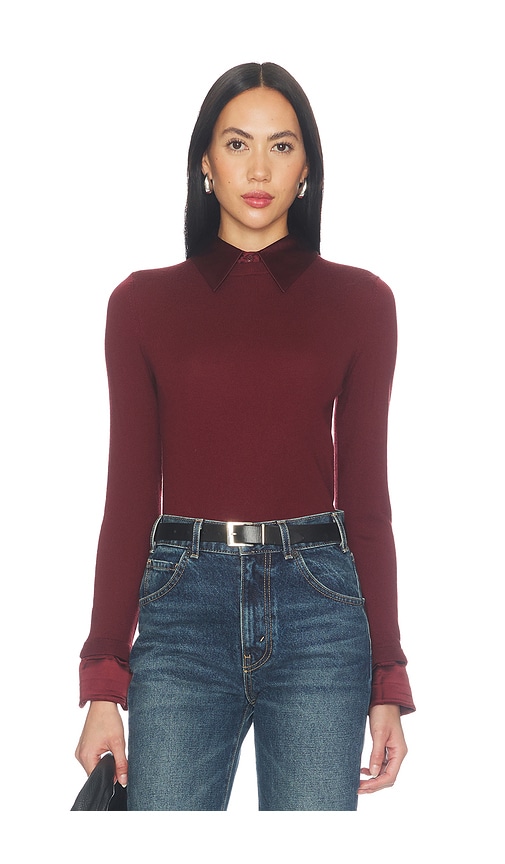 Porla Collared Sweater by Alice + Olivia in Cognac