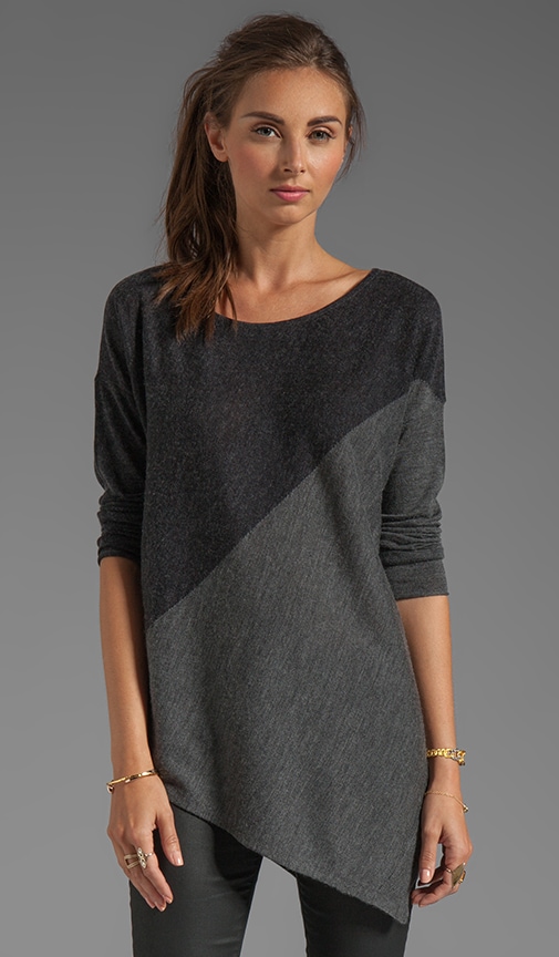 Color Blocked Bias Boxy Pullover