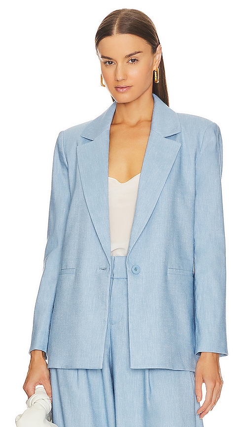 ALICE AND OLIVIA DENNY BLAZER WITH PIPING