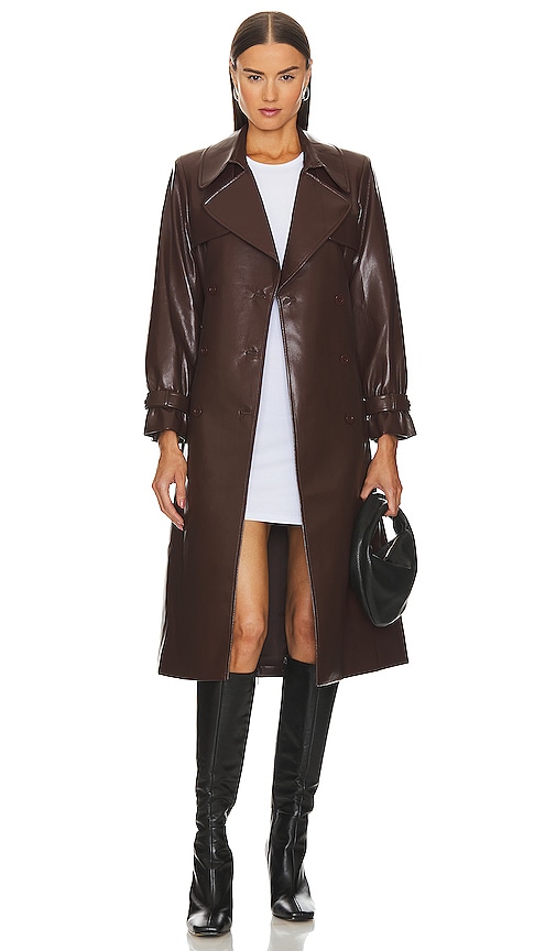 ALICE AND OLIVIA ELICIA FAUX LEATHER TRENCH
