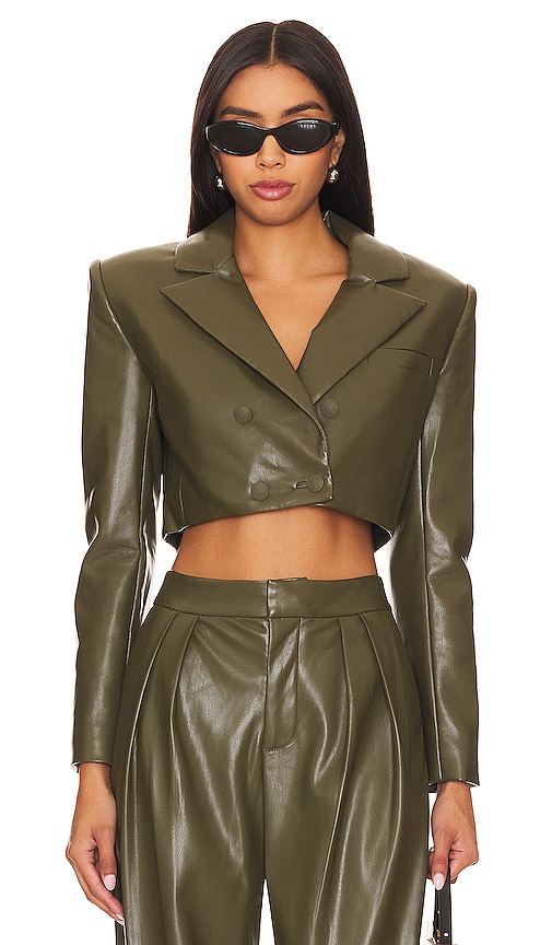 Alice + Olivia Anthony Blazer in Olive