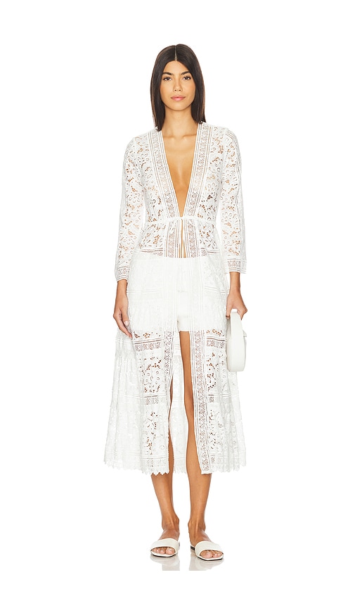 Alice + Olivia Talia Drawstring Robe in Off White | REVOLVE