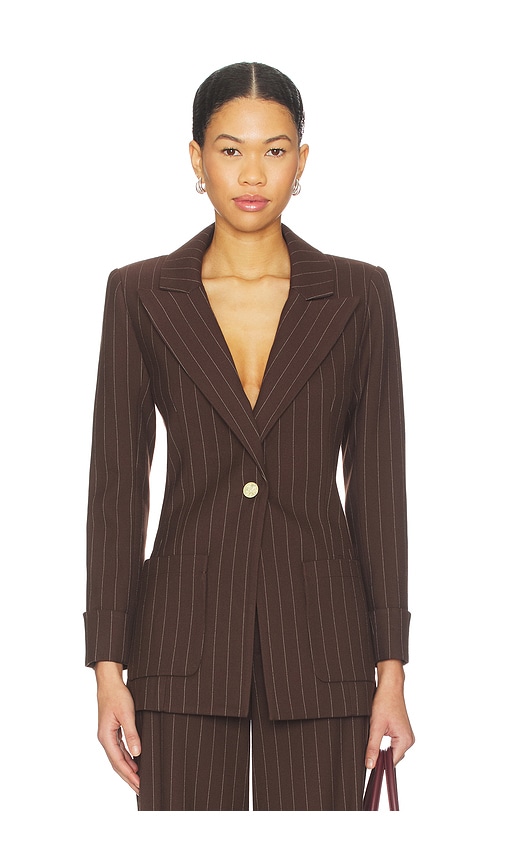 Alice + Olivia Alice + Olivia Burns Fitted Roll Cuff Blazer