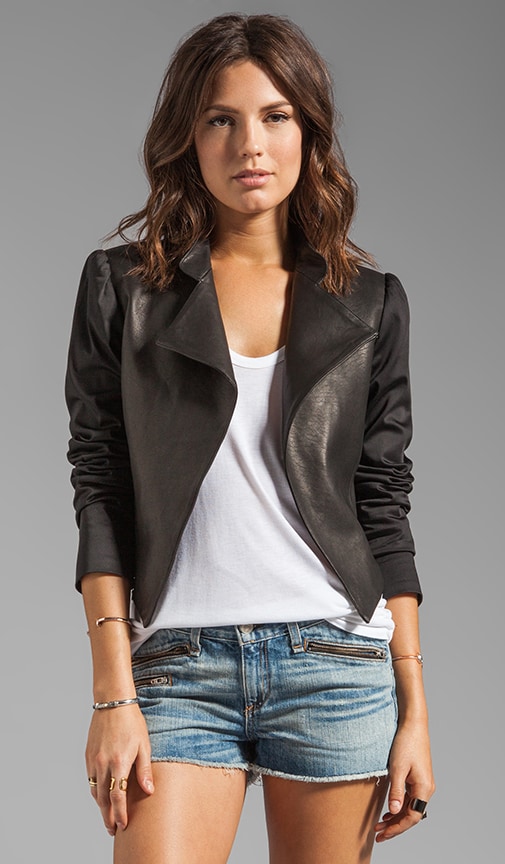 Luzia Moto Blazer with Leather Combo