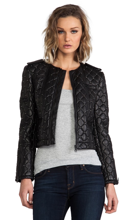 Siri Quilted Zipper Sleeve Biker Jacket