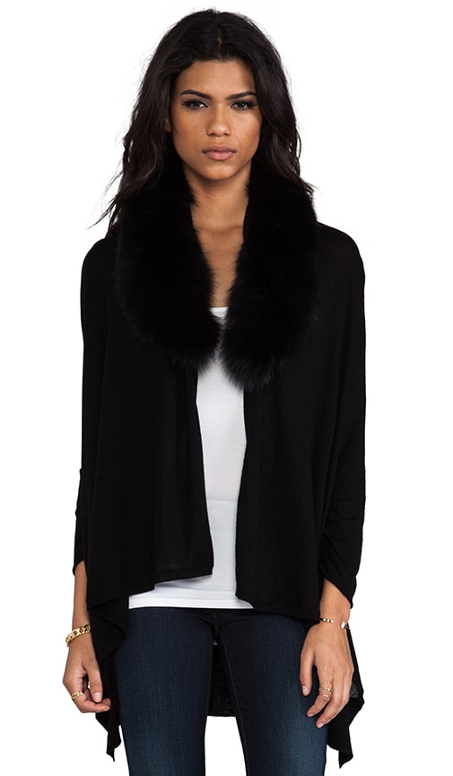 Alice and olivia 2025 izzy fur collar cardigan