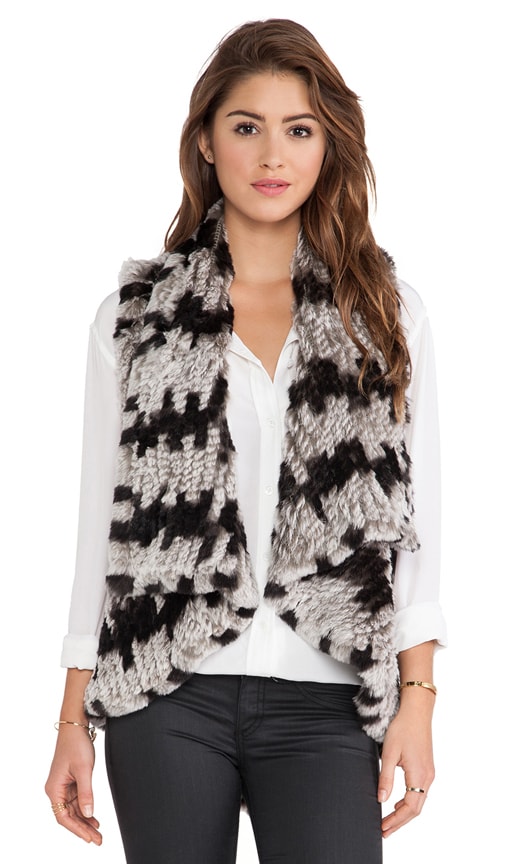 India Real Rabbit Fur Cascade Vest