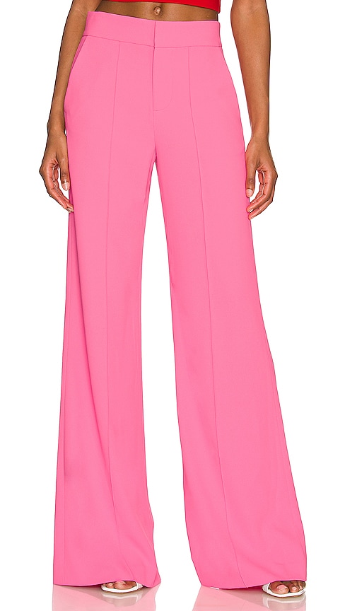 Alice And Olivia Dylan Wide Leg Pant In Pink | ModeSens