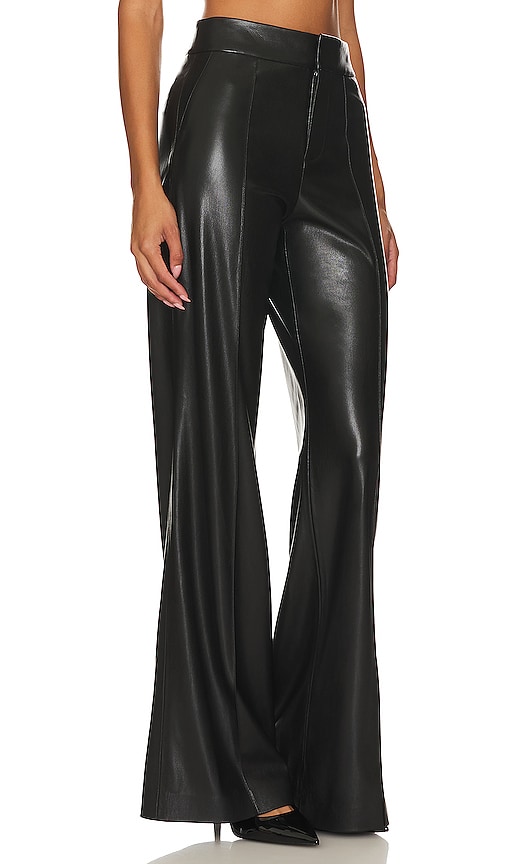 Shop Alice And Olivia Dylan Faux Leather Wide Leg In Black