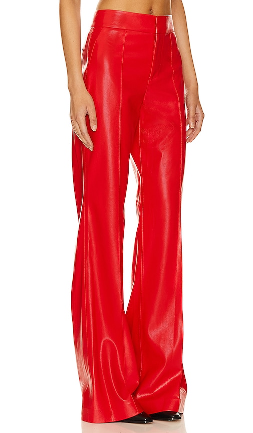 Shop Alice And Olivia Dylan Faux Leather Pant In Bright Ruby