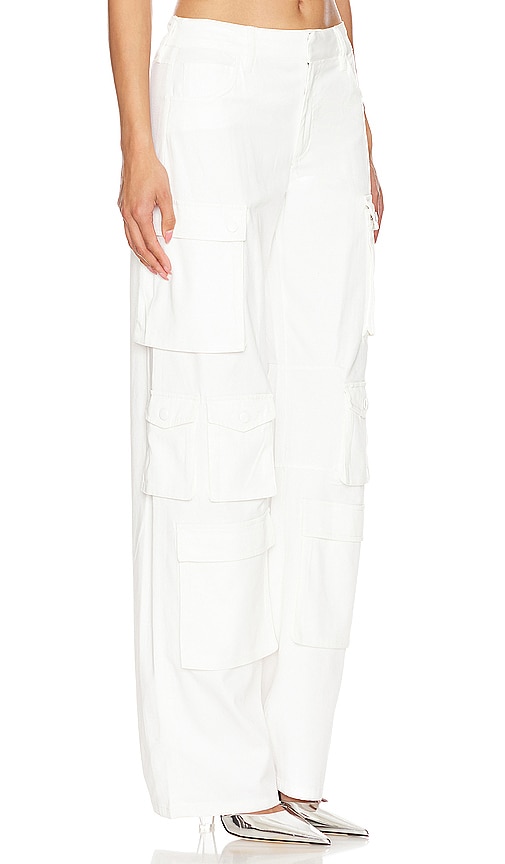 Shop Alice And Olivia Olympia Baggy Cargo Pants In 米白