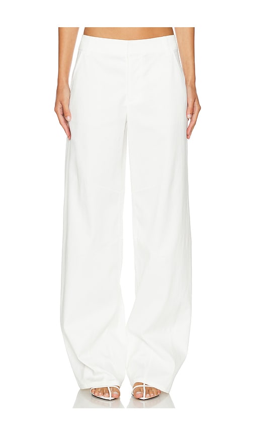 Alice + Olivia Porter Low Rise Balloon Trouser in Off White