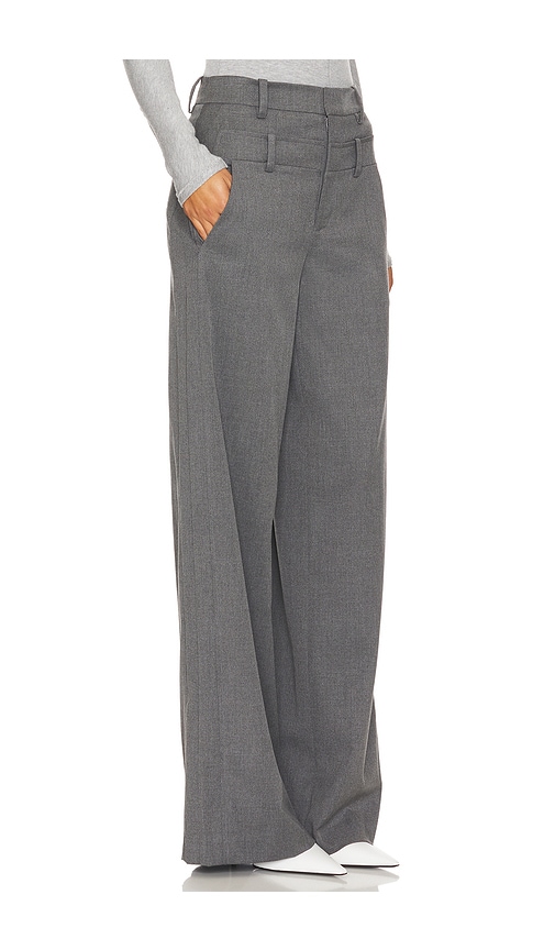 Shop Alice And Olivia Double Waist Trouser In Grey