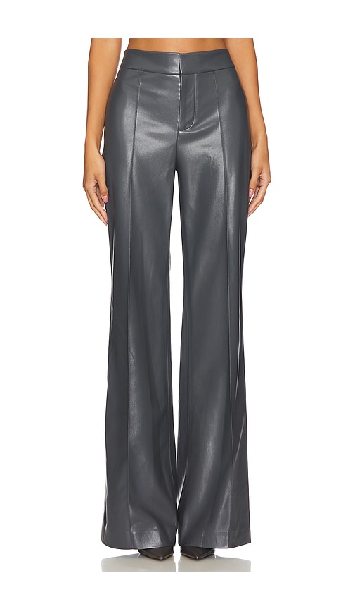 Shop Alice And Olivia Dylan Leather Pant In 차코