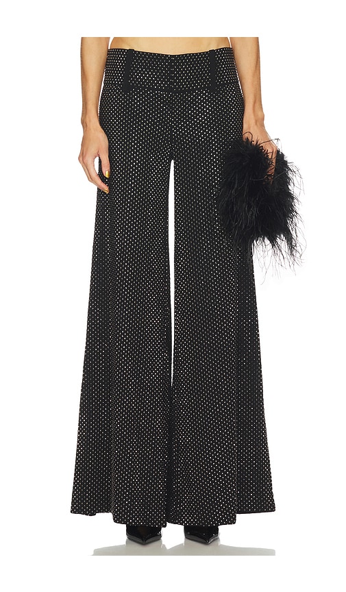 Alice And Olivia Olivia Wide Leg Flare Pant In Black