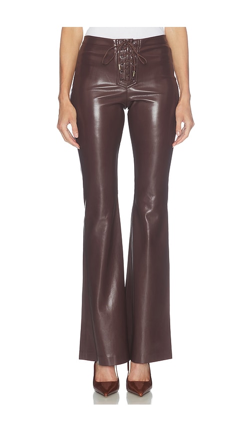 Ravyn Faux Leather Lace Up Bootcut Pant