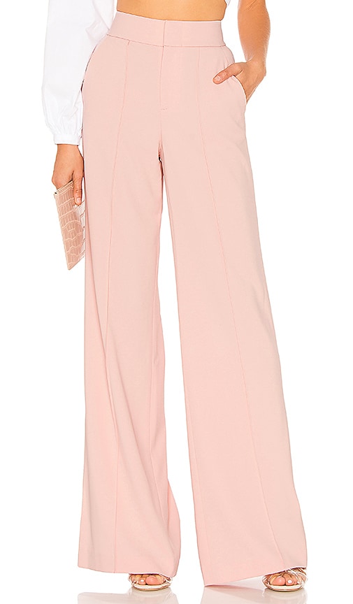 Alice + Olivia Dylan High Waisted Fitted Pant in Blush | REVOLVE