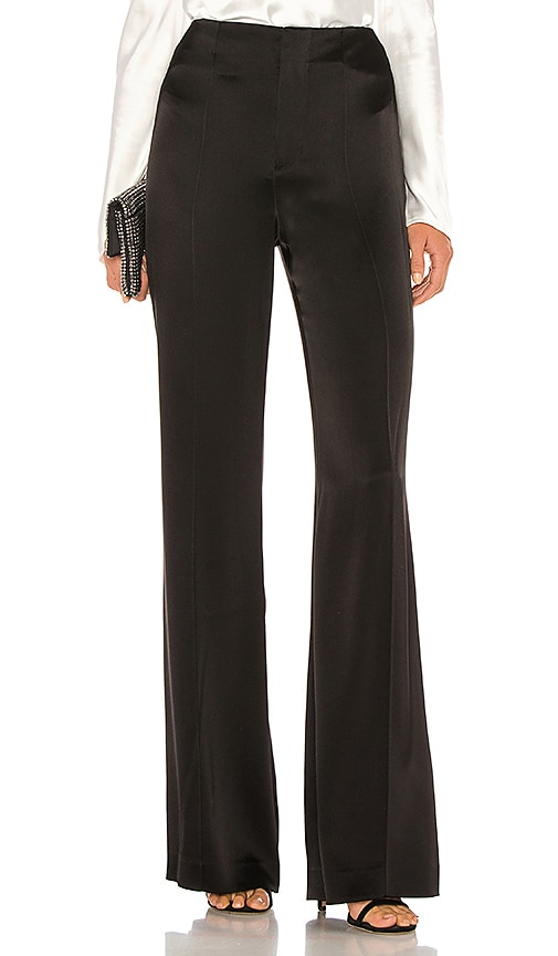 Alice And Olivia Alice + Olivia Dylan Clean High Waist Wide Leg Pant In Black