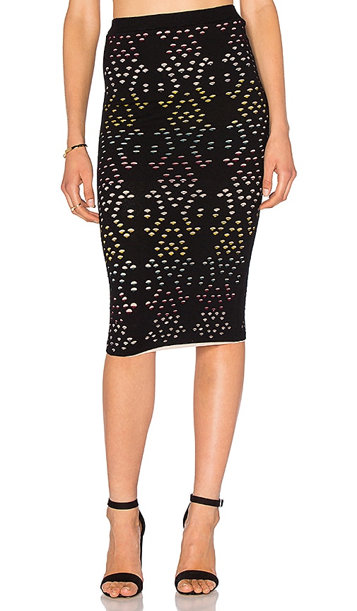 Alice + Olivia Ani Pencil Skirt in Black & Multi