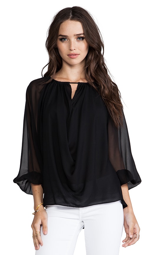 Mariana Oversized Blouson Sleeved Draped Top