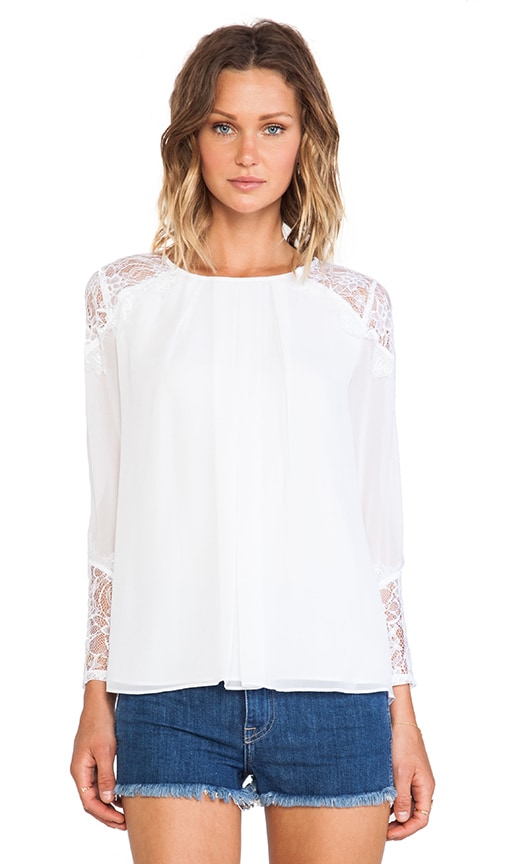 Danyelle Lace Shoulder Pleat Front Blouse