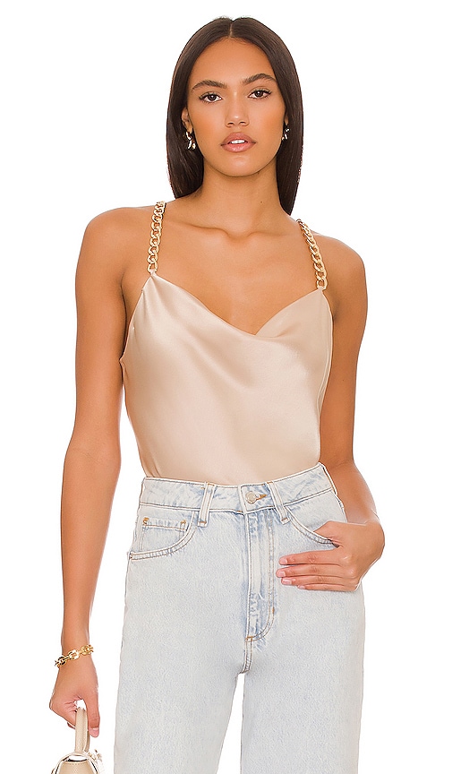 Alice + Olivia Harmon Slip Tank in Sand | REVOLVE