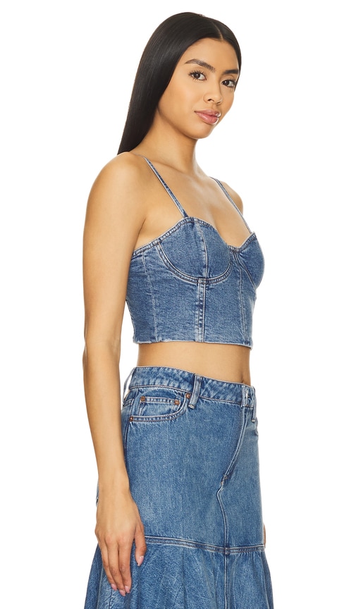 Shop Alice And Olivia Natacha Bustier In Brooklyn Blue