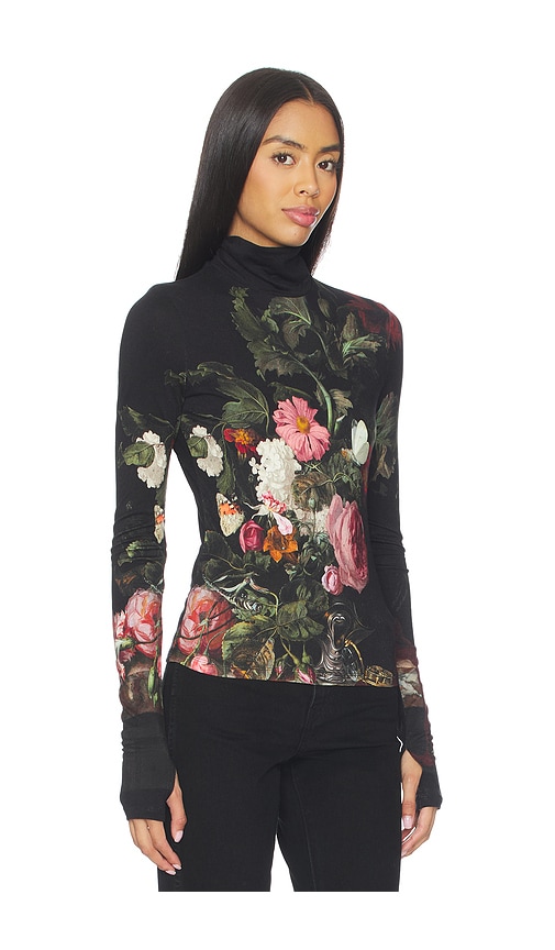 Alice And Olivia Delaina Long-sleeve Turtleneck Top In Black