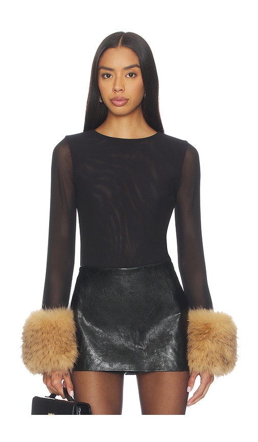 Delaina Crop Top With Removeable Faux Fur Cuff