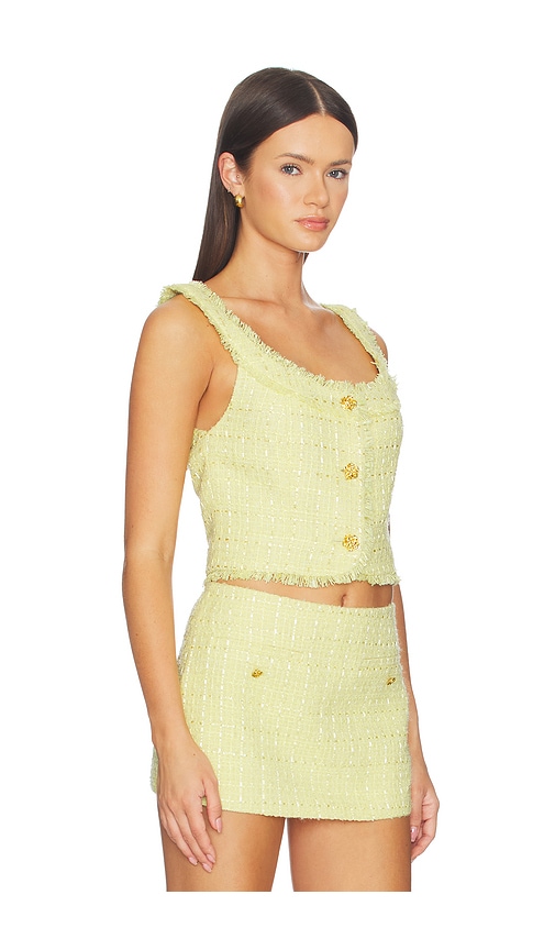  Alice + Olivia Shila Scoop Neck Button Down Corset Top En Color Amarillo Limon Talla 0  (también En 10, 12, 2, 4, 6, 8). 