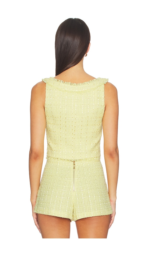  Alice + Olivia Shila Scoop Neck Button Down Corset Top En Color Amarillo Limon Talla 0  (también En 10, 12, 2, 4, 6, 8). 