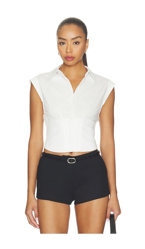 Alice + Olivia Alice + Olivia Kim Paneled Corset Fitted Top