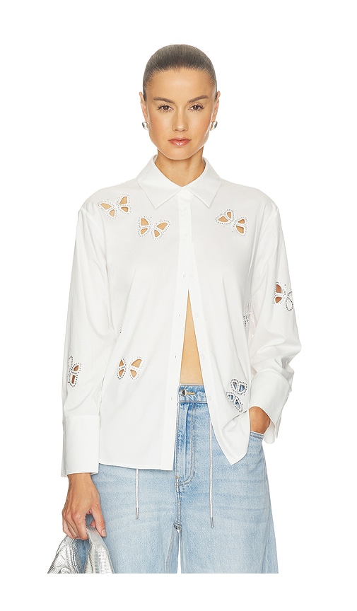 Finely Embellished Buttondown With Cutouts
