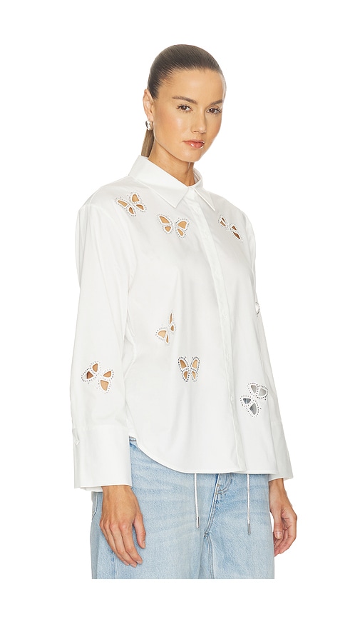 Alice + Olivia Alice + Olivia Finely Embellished Buttondown With Cutouts | Thumbnail 2