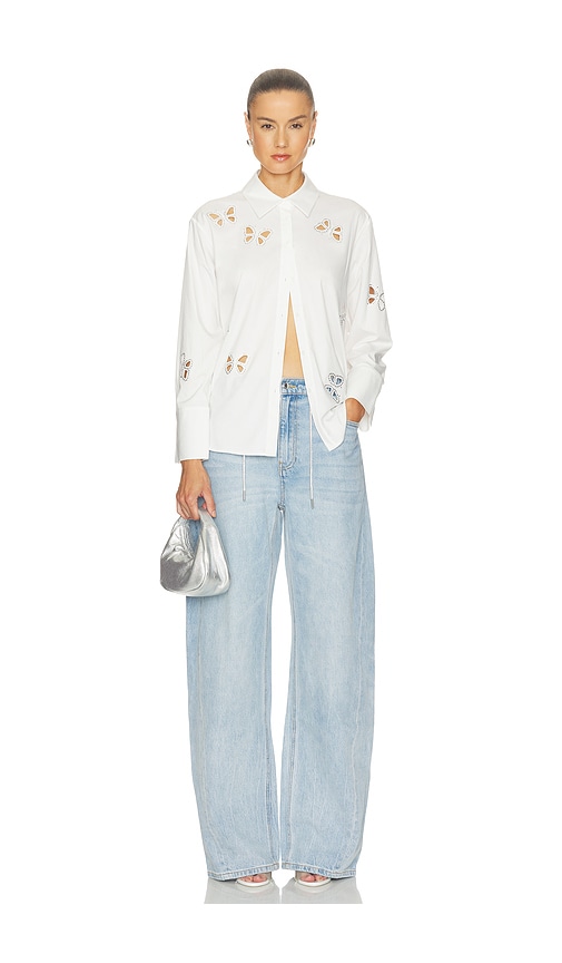 Alice + Olivia Alice + Olivia Finely Embellished Buttondown With Cutouts | Thumbnail 4