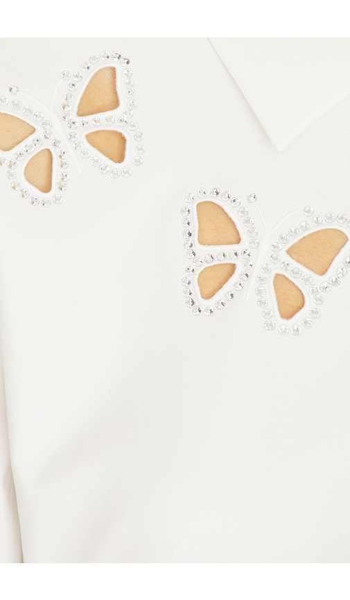 Alice + Olivia Alice + Olivia Finely Embellished Buttondown With Cutouts | Thumbnail 5