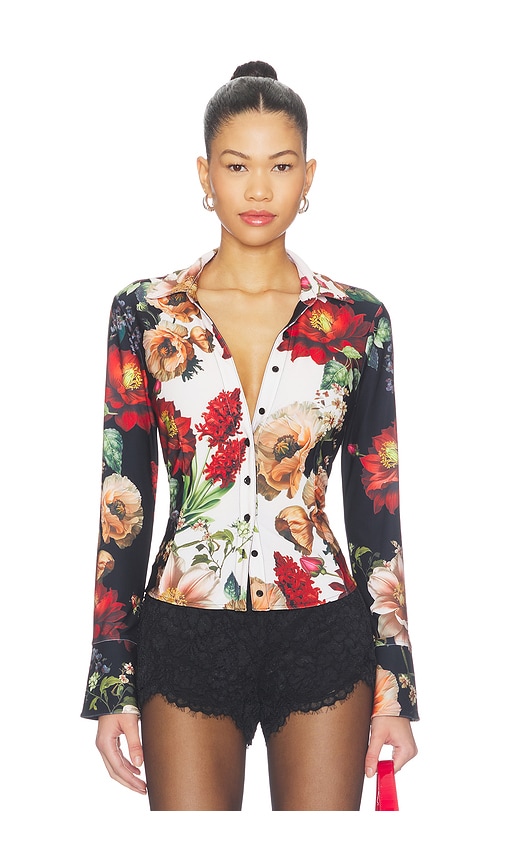 Freya Fitted Nipped Waist Button Down Top