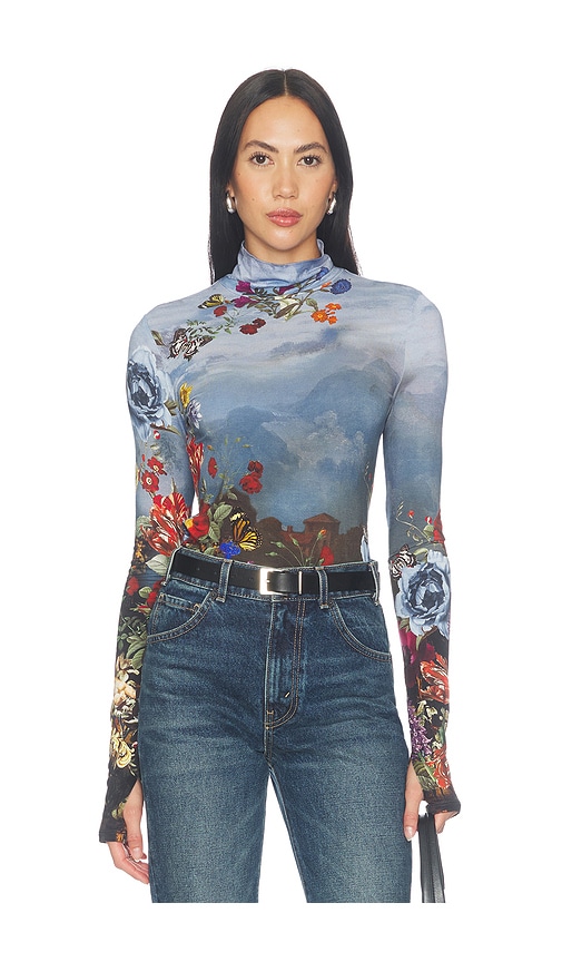 Delaina Longsleeve Turtleneck Top by Alice + Olivia in Alpine Dawn
