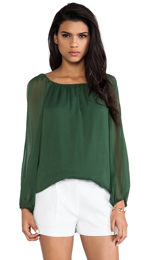Merrie A-Line Cutout Peasant Top