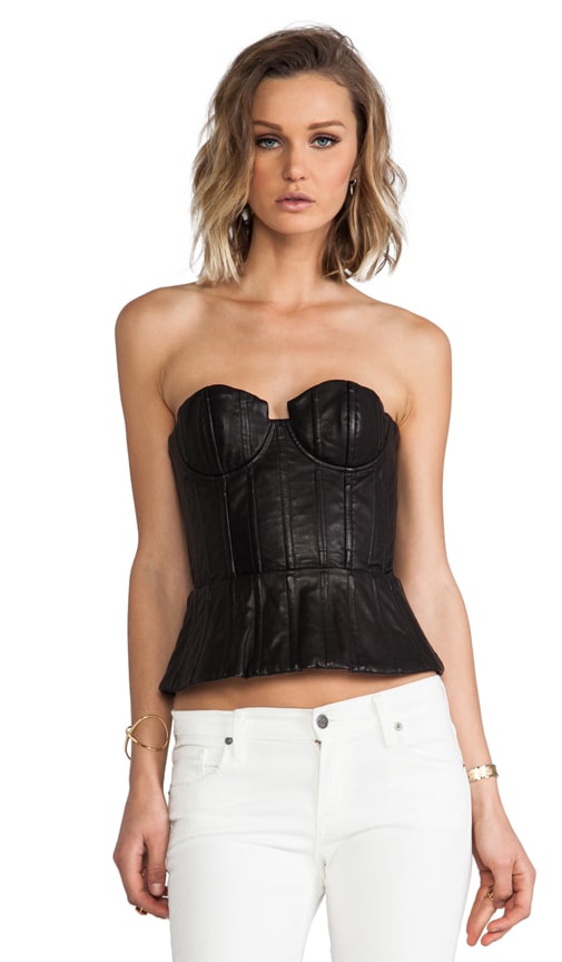 Jessie Leather Structured Bustier Top